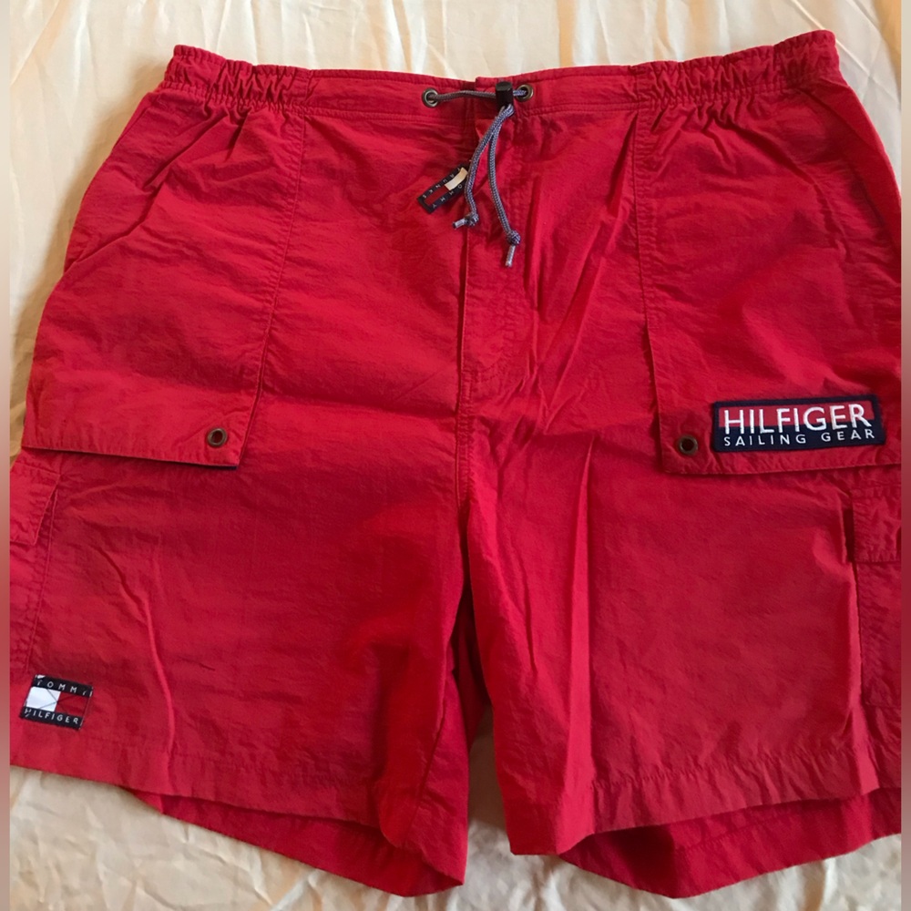 Tommy Hilfiger Bright Red Regatta Sailing Gear Quiet Nylon Shorts